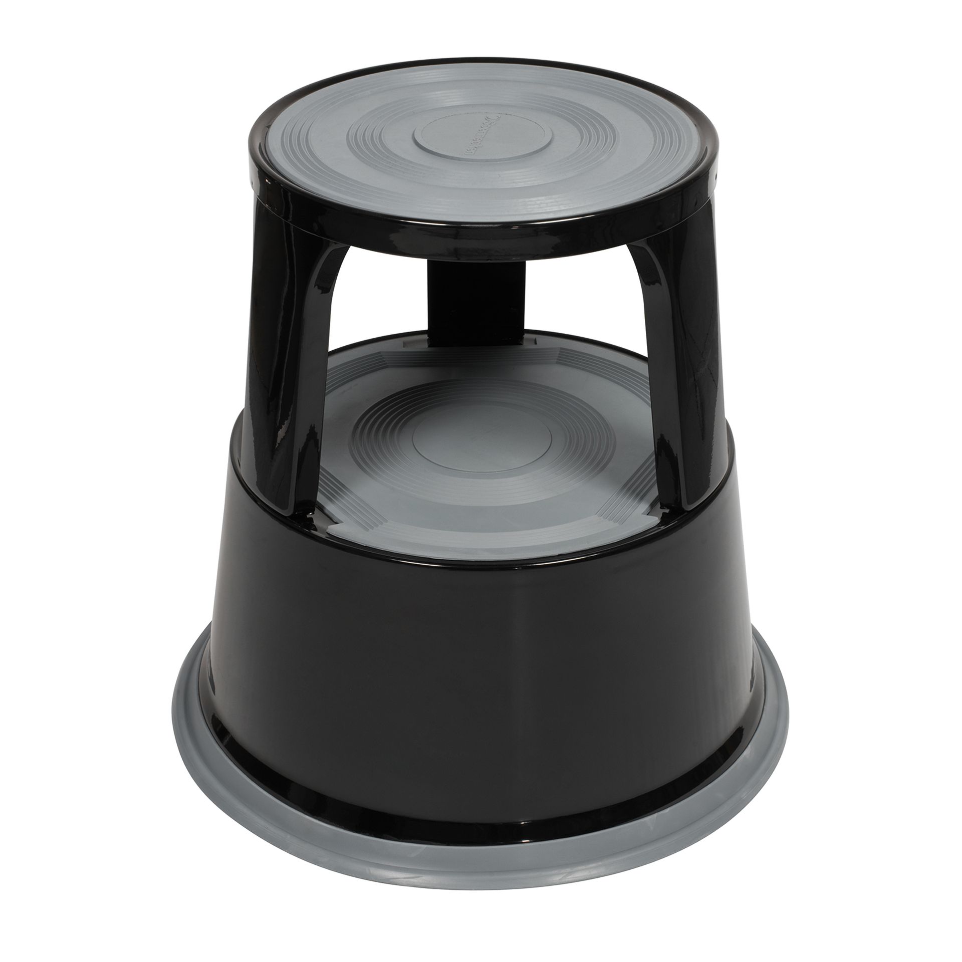 Rollhocker mit 3 Gleitrollen Metall schwarz