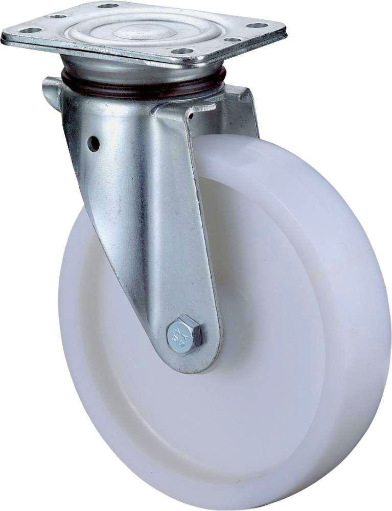 Lenkrolle 100mm N100.B10 Platte,Kst.weiß,RL N100.B10.102 BS ROLLEN