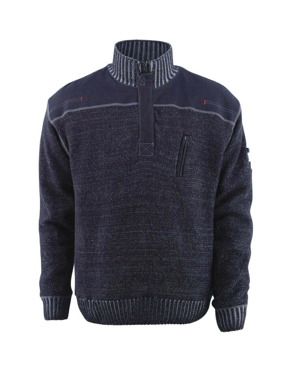 Strickpullover mit kurzem Reißverschluss MASCOT® Naxos Blaugrau, L