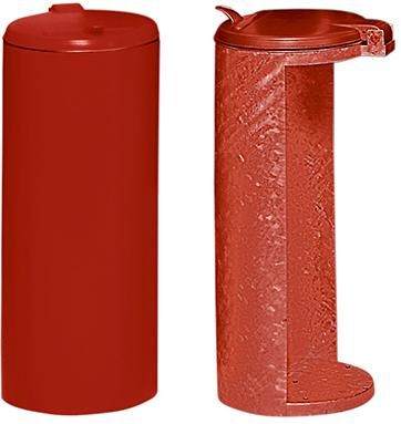 Abfallsammler mit Deckel H 900 mm D 450 mm rot VAR