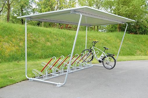 Überdachung Mod. Siegen B4300xT2330xH2250 mm RAL 9002 grauweiß Grundfeld einseitig
