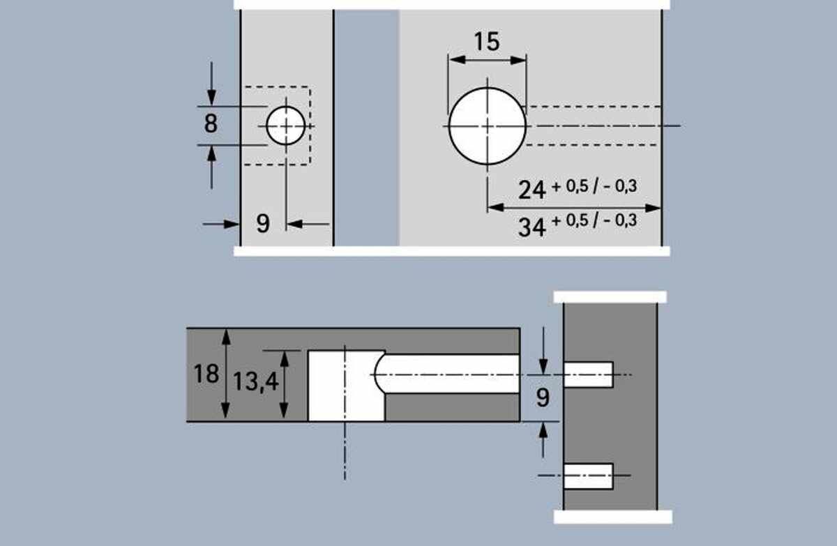 Rastex 15 ohne Abdeckrand, vernickelt, 18 mm
