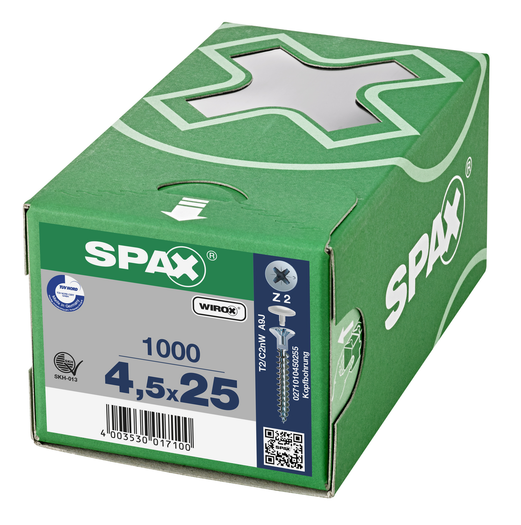 SPAX mit Kopfbohrung Senkkopf Kreuzschlitz Z VG