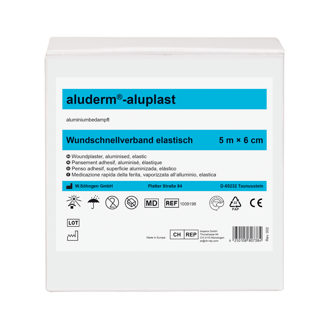 aluderm®-aluplast elastisch 5 m x 6 cm - gerollt