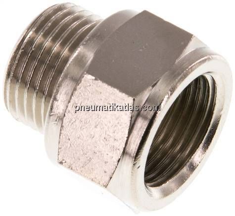 Gewindeverlängerung G 3/8"-14mm, Messing vernickelt