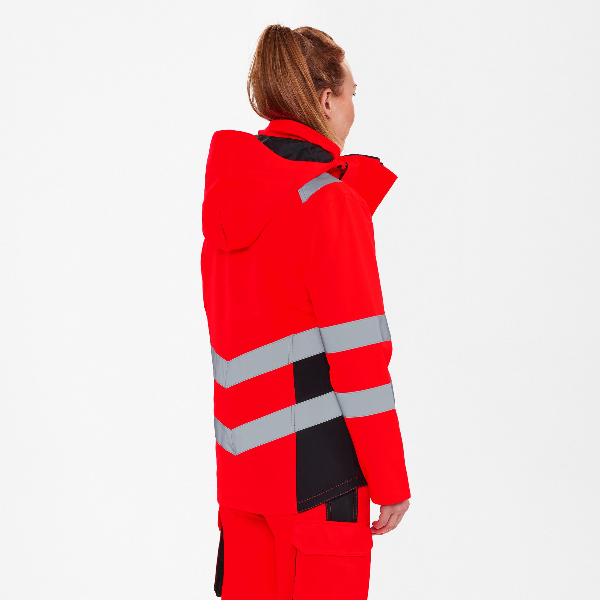 Safety Damen Winterjacke Rot/Schwarz, Gr. XL