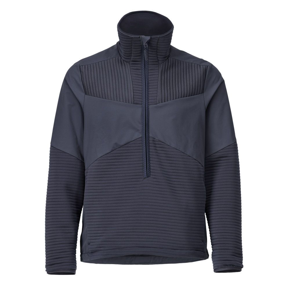 Fleecepullover mit kurzem Reißverschluss und Futter Schwarzblau, 2XL