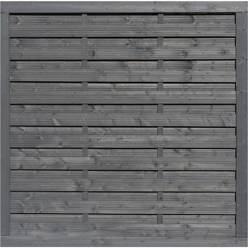 NIGHTLINE Dichtzaun 180x180cm dunkelgrau Rahmen 45/90mm getaucht Lamelle 8/95 mm glatt
