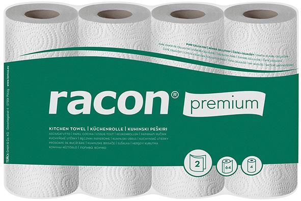Küchenrolle racon PremiumK-2 B220xL250mm weiß 2-lagig, perforiert 4 Rl./PAK