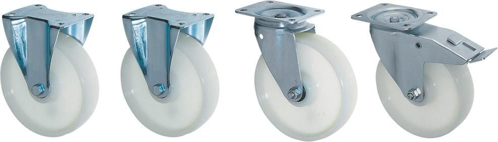Rollensatz D 180 mm zu Kippbehälter BKM 2 Lenk- u. 2 Bockrollen Tragkraft 1350kg