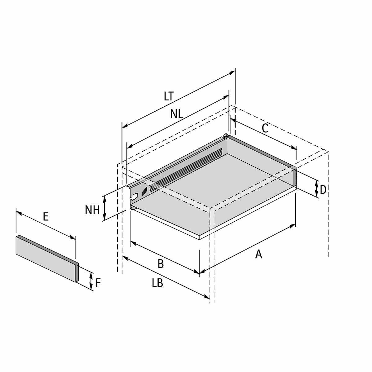 MultiTech Schubkasten-Set, Systemhöhe 86 / Nennlä