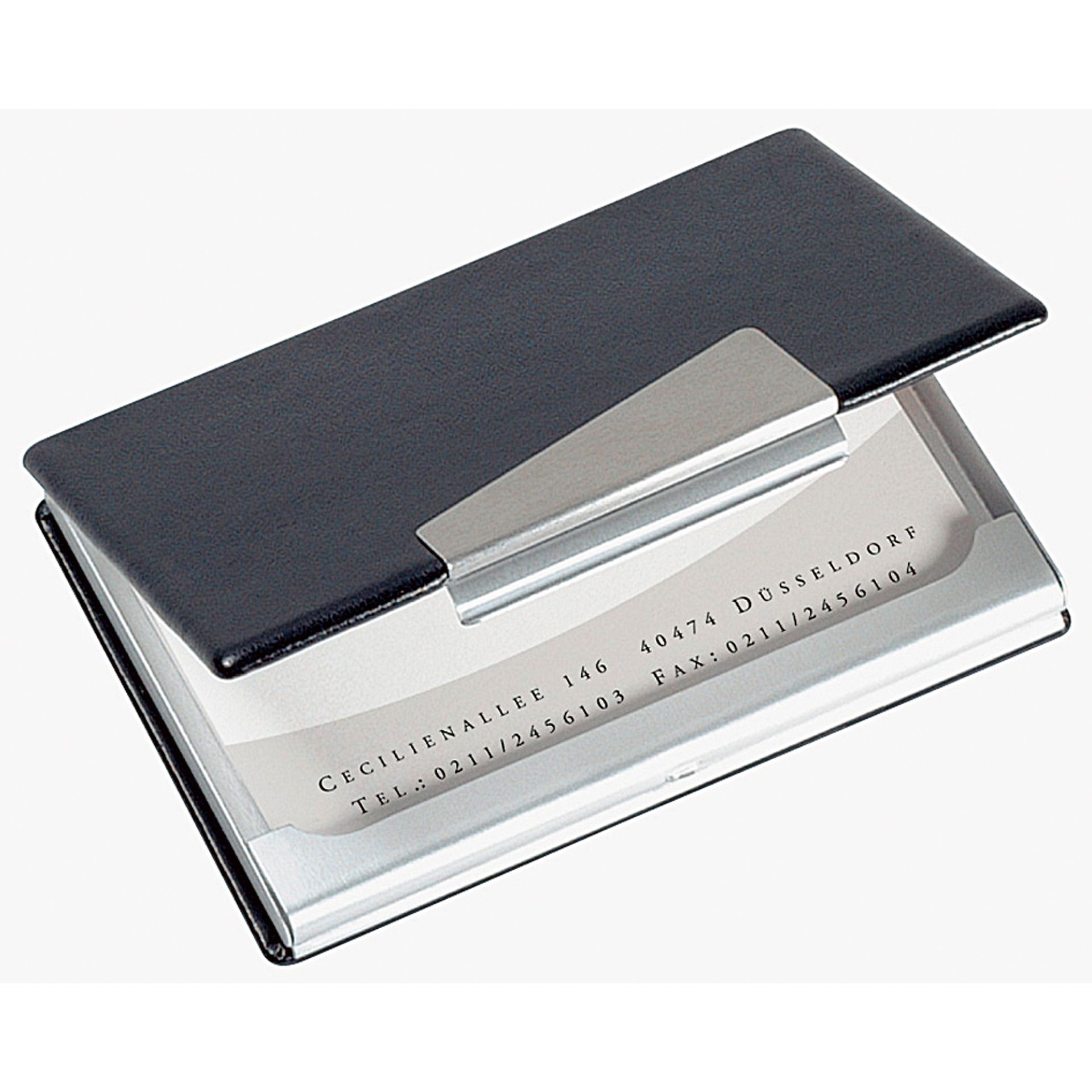 Visitenkartenetui 20Karten 90x58mm Alu/Lederoptik