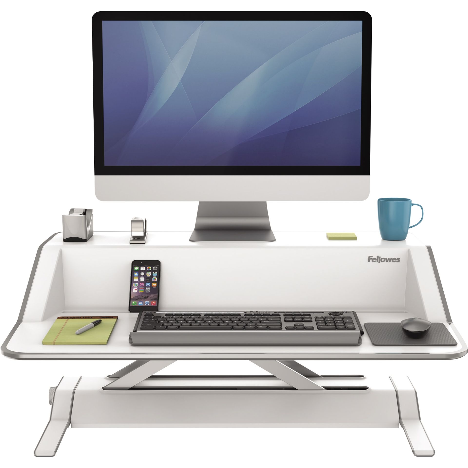 Sitz-Steh-Workstation Lotus weiß