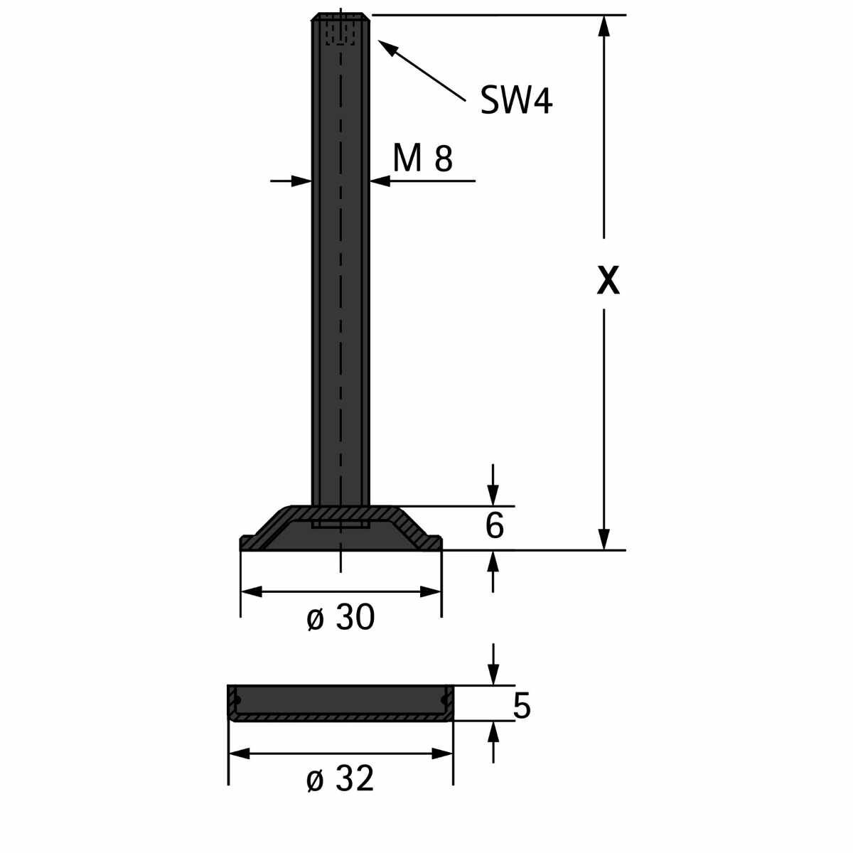 KORREKT SOV-SCHR.M8X100 CR ISK SW4