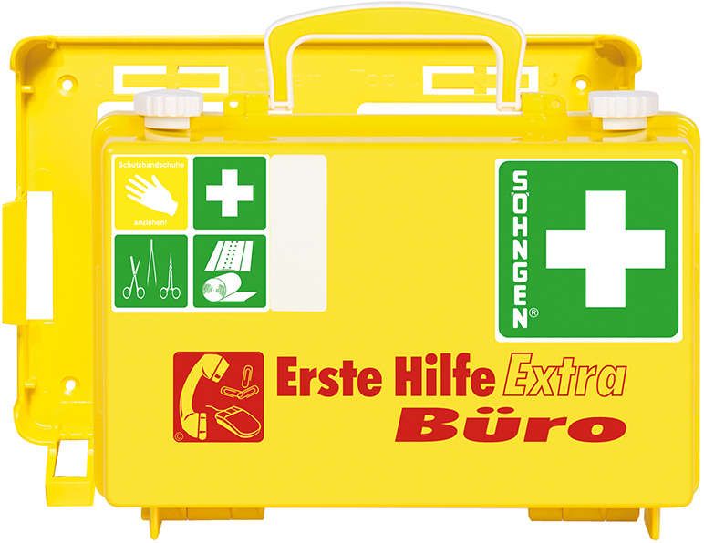 Erste-Hilfe-Koffer Extra Büro, DIN 13157, gelb