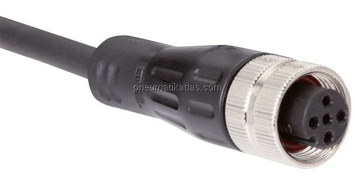 Kabel mit M12-Kupplung, 3 m, gerade, 4 lose Kabelenden (Pin 1 bis 4)