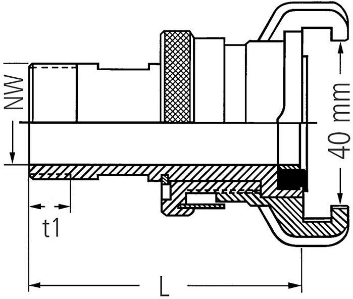 GEKA plus-Gewindestück SH-K, MS, AG G3/4", DVGW, KTW BWGL, SB