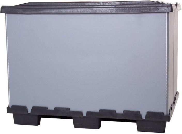 Faltbox grau B800xT1200 mm, 9 Füße ohne Ladeklappe