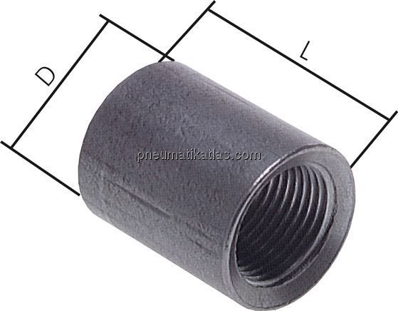 Anschweißmuffe Rp 1/8"-17mm, ST 37-2 (DIN2986-voll)