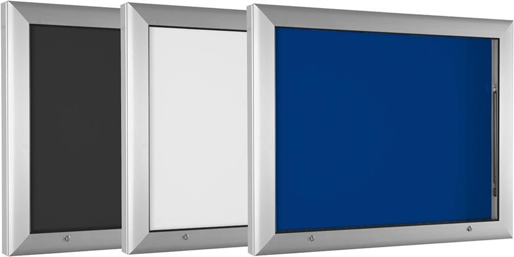 Schaukasten B807xT80xH547 mm 1x3 = 3 Blatt DIN A4 blaue Rückwand