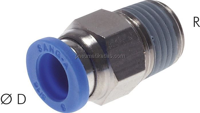 Geradear Steckanschluss R 1/8"- 4mm, IQS-Standard