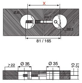 Arbeitsplattenverbinder "Quick", 150 mm, montiert, Stahl verzinkt