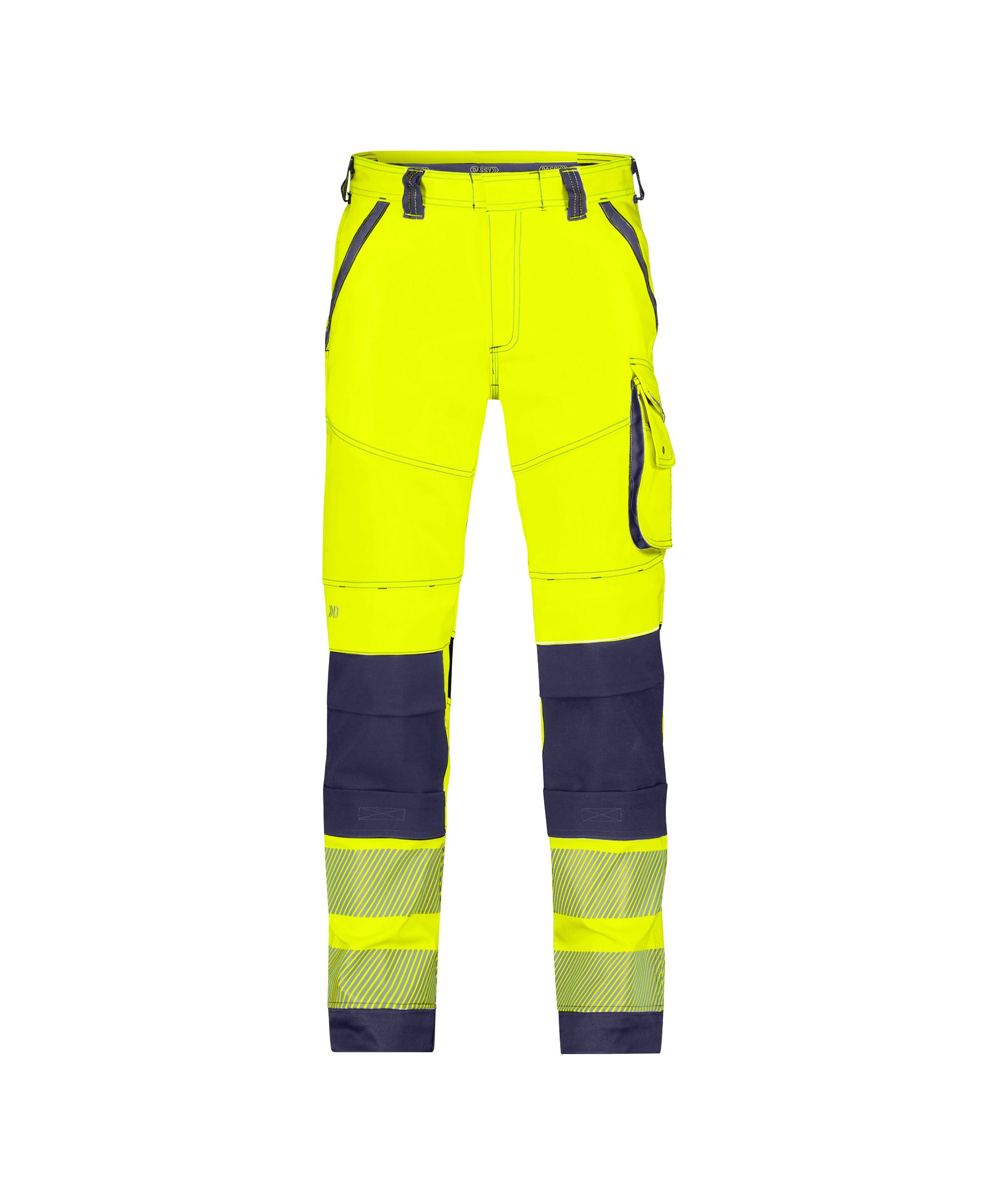 DASSY® Aruba - Stretch-Warnschutzbundhose mit Kniepolstertaschen - neongelb/dunkelblau, Gr. 42