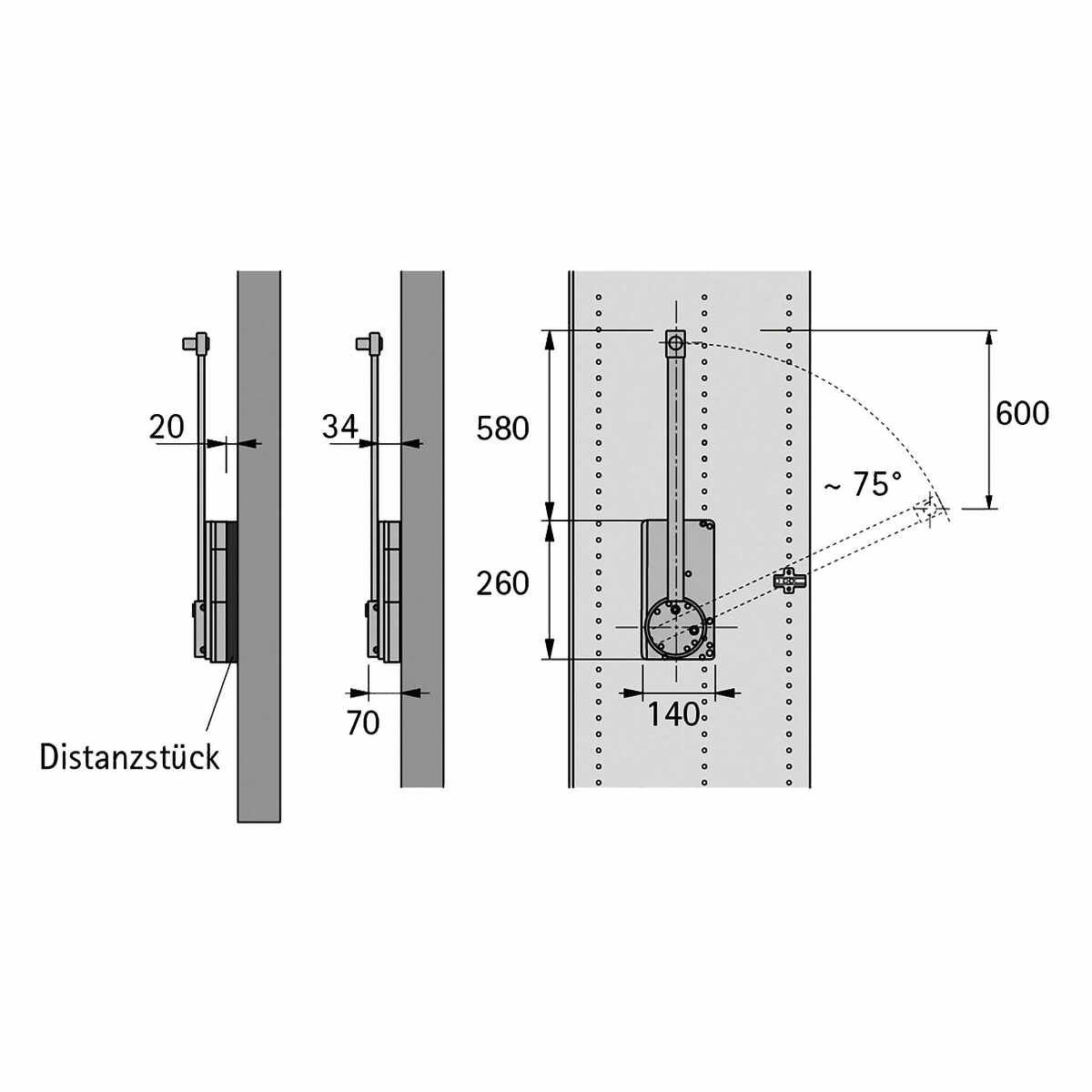 Distanzstück Duo Lift Basic/20mm Schw.