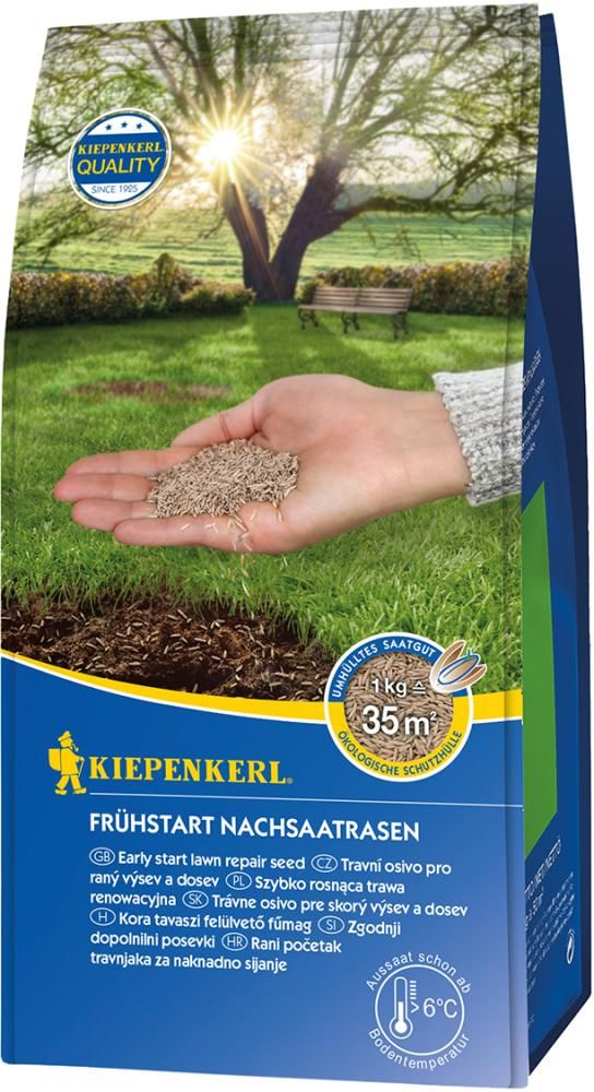 Starterrasen 1,0 kg Frühstart-Nachsaatrasen Klotzbodenbeutel Kiepenkerl