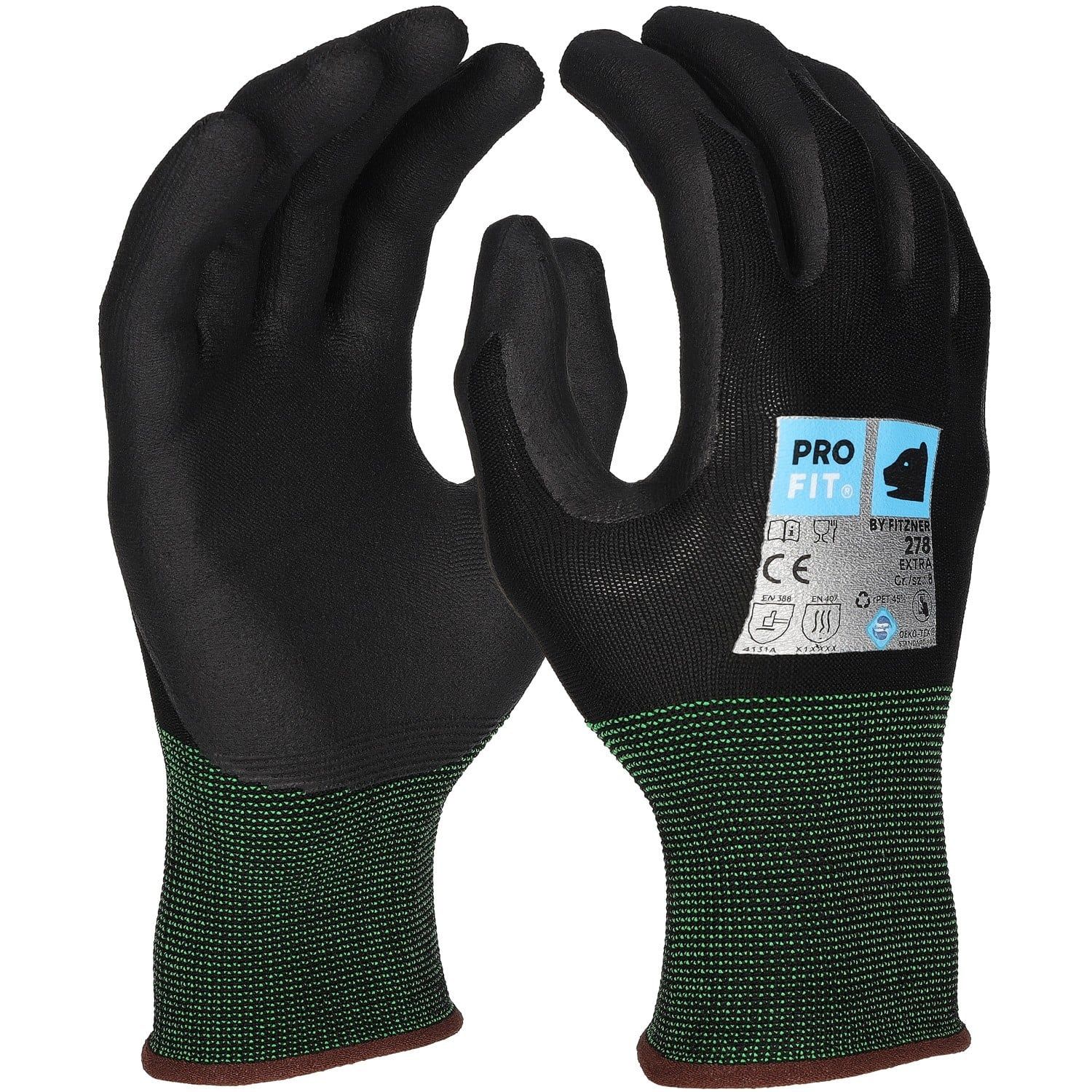 Nitril Handschuhe "Extra",Nitrilschaum, schwarz/schwarz 10