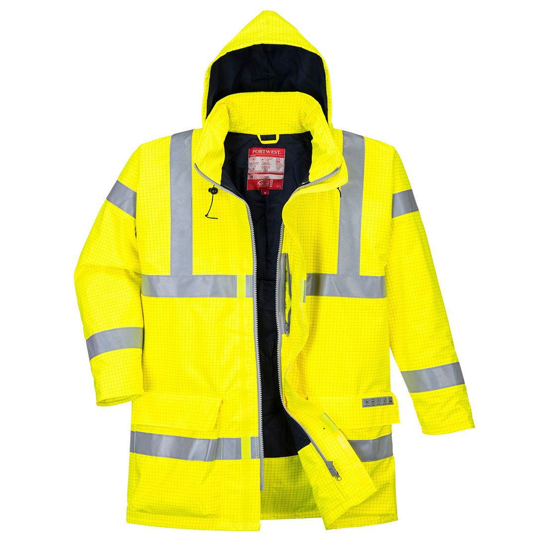 Portwest Bizflame Warnschutz-Regenjacke, Gelb, Gr. XL