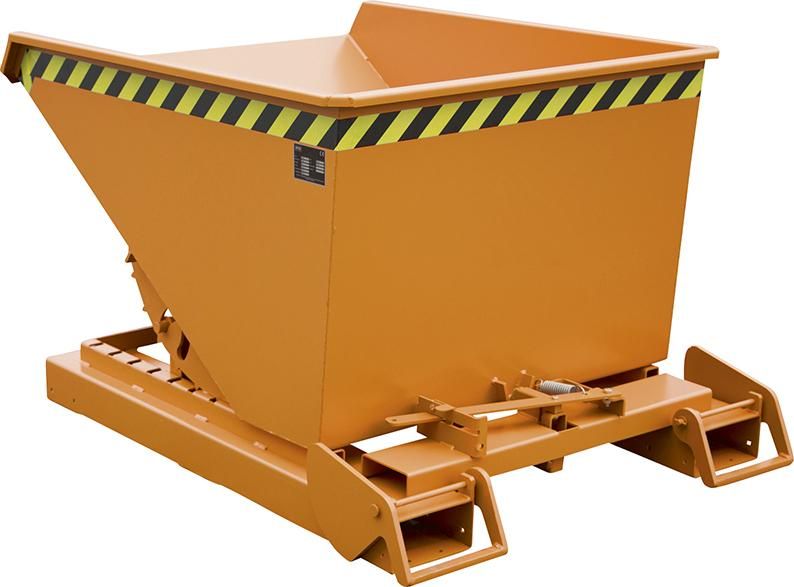 Kippbehälter 4A 600 l B1095xT1485xH865 mm RAL2000 Tragkraft 1000kg mit Abrollsystem