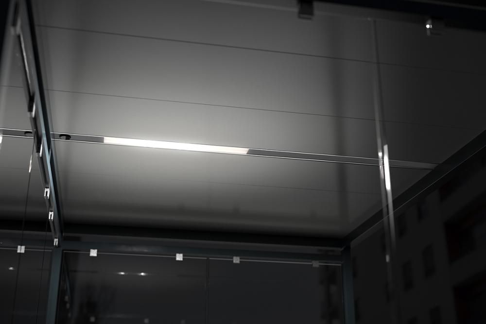 Photovoltaiksystem mit Beleuchtung zu Raucherunterstand Köln