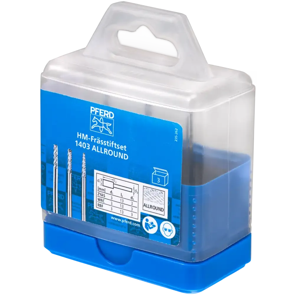 PFERD Hartmetall Hochleistungsfrässtift Set 1403 ALLROUND 3-tlg.