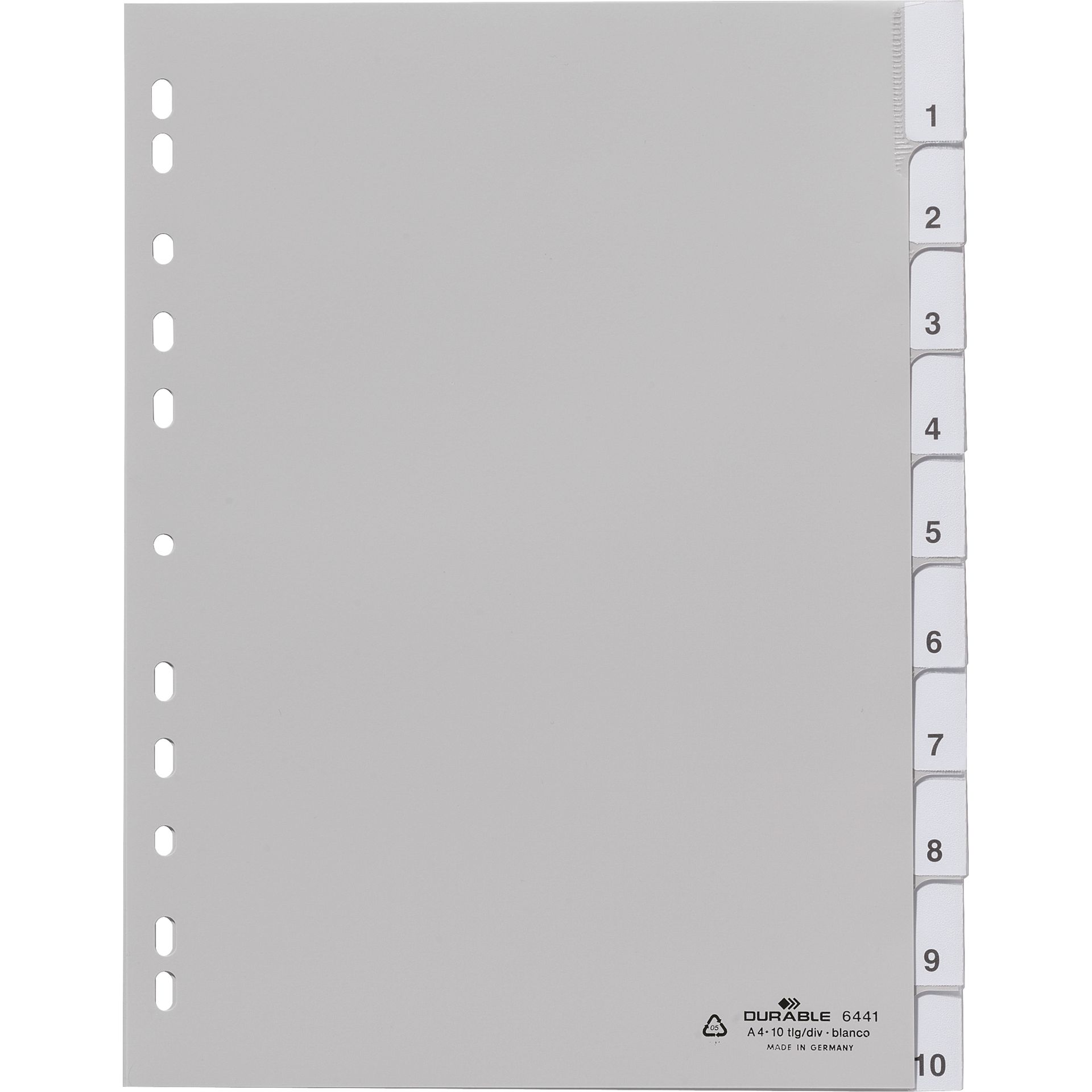 Ordnerregister  für A4 10tlg gr