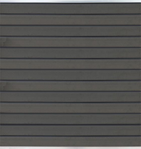 WOLLBACH-Serie, ca. 175 x 180 cm, GRAU inkl. Start & Abschluss WPC-Steckzaun-Set silber