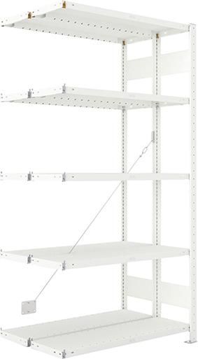 Doppel-Steckregal CLIP B1000xT2x300xH2000 mm Anbaufeld 2x5 Böden RAL7035 Fachlast 230kg