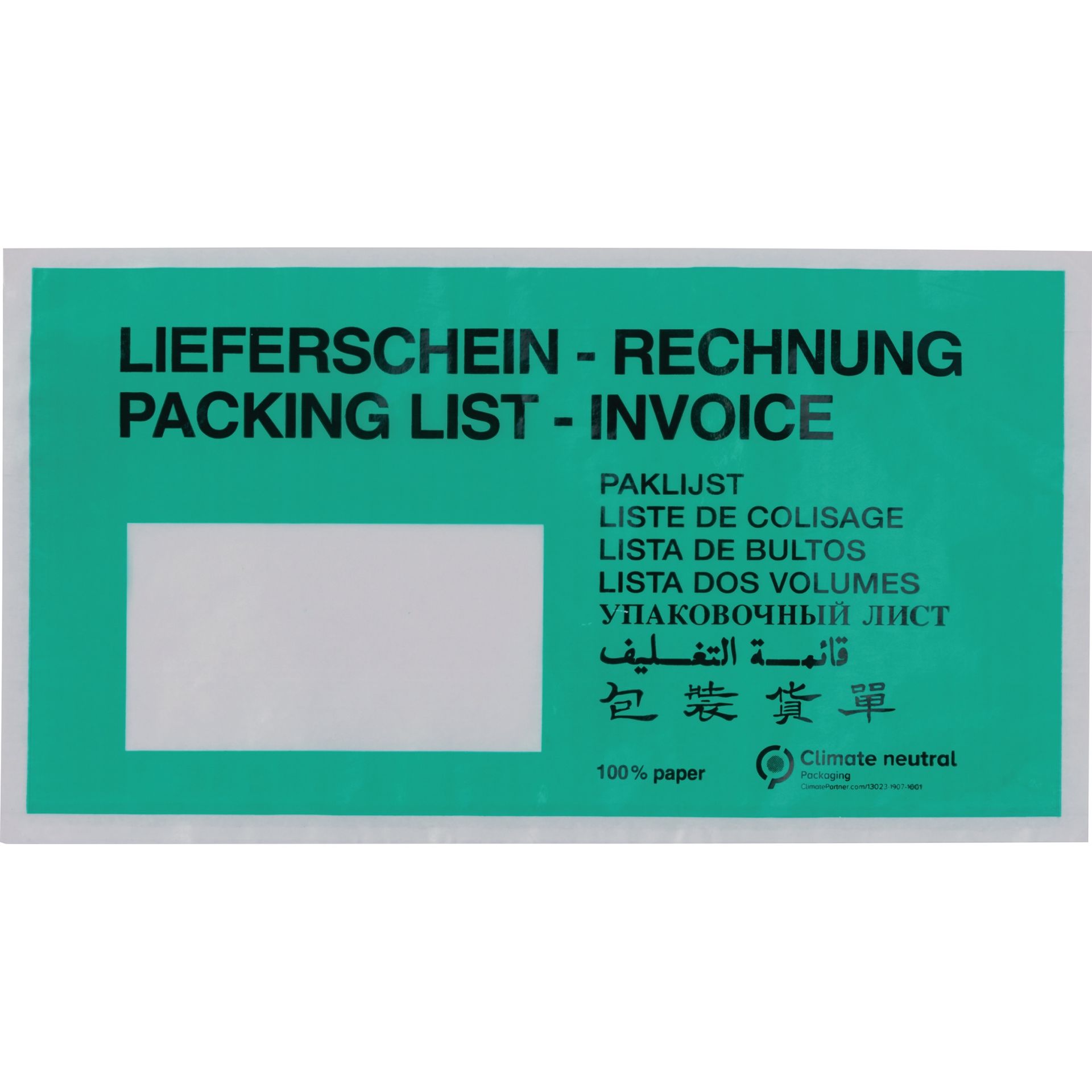 Lieferscheintasche DIN lang Pergamin 250St.