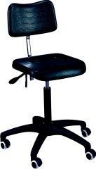 Arbeitsstuhl PU-Schaum schwarz Sitzhöhe 510-650 mm mit Rollen