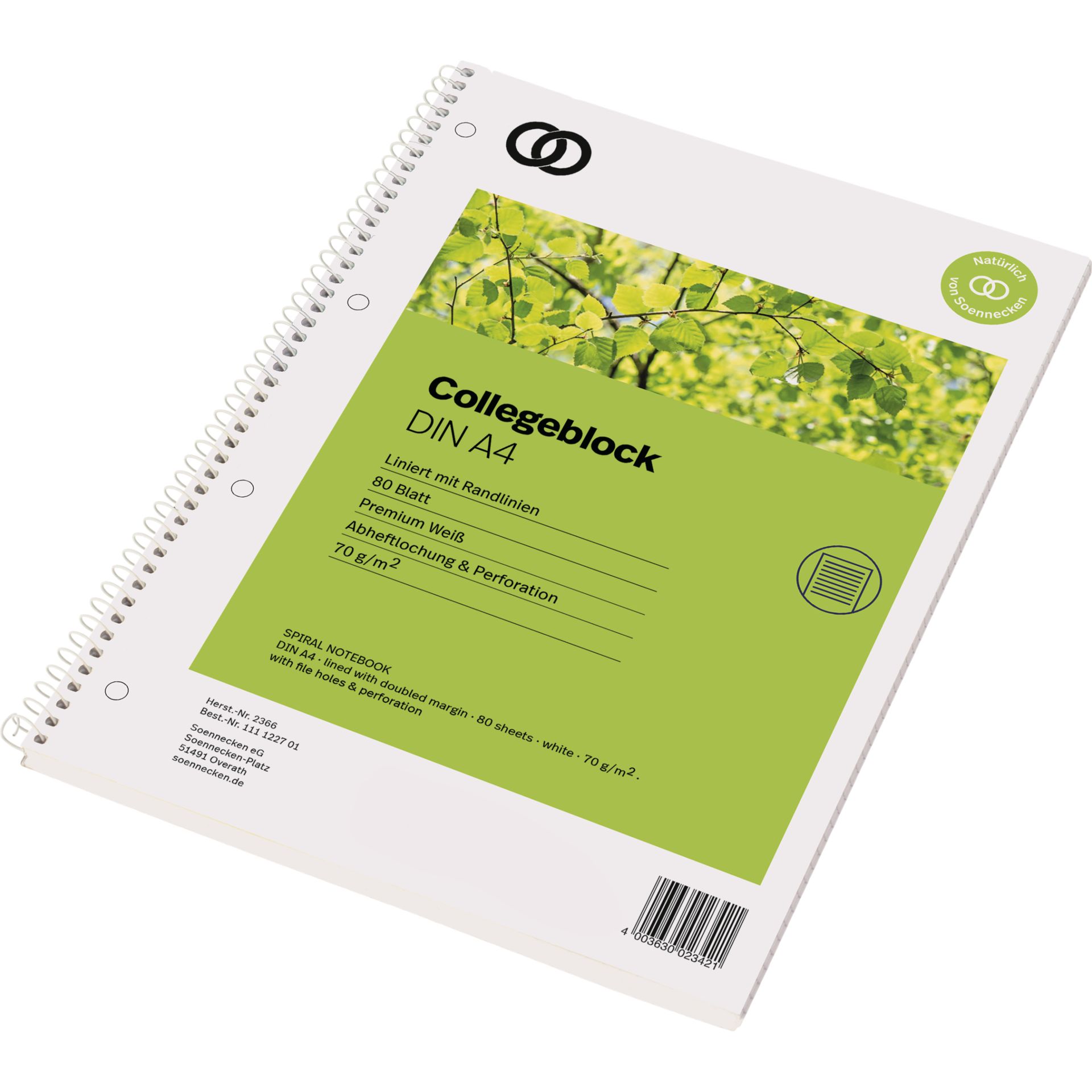 Collegeblock oeco RC A4 80Blatt liniert