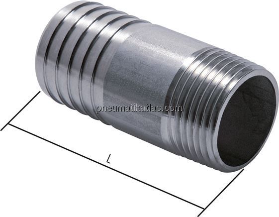 Gewindetülle ohne Bund R 1/4"-13 (1/2")mm, 1.4571