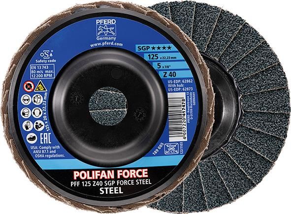 Fächerschleifscheibe FORCE SGP STEEL 125 mm Z 40 Pferd