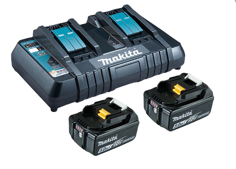 Makita Power Source Kit 18V / 5,0 Ah - 2x Akkus und 1x Ladegerät