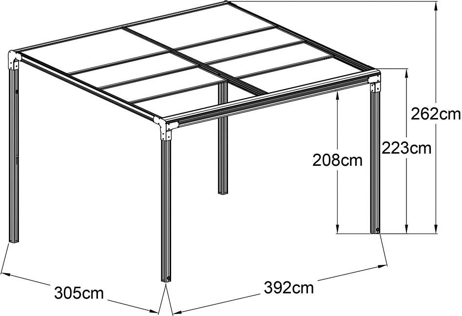 Pergola Air4 Pfosten400 x300 x 200/254 cm ungsartikel
