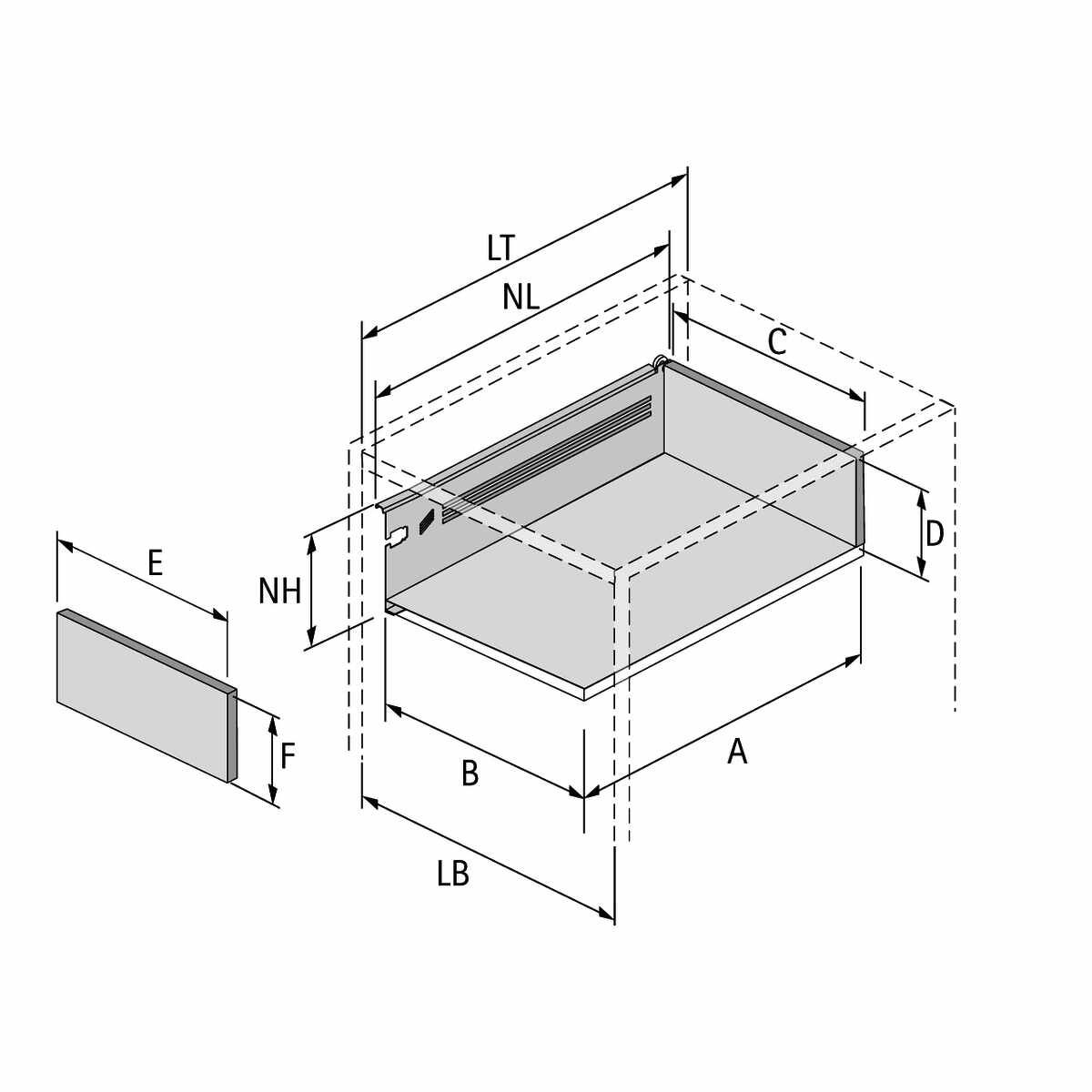 MultiTech Schubkasten-Set, Systemhöhe 118 / Nennlä