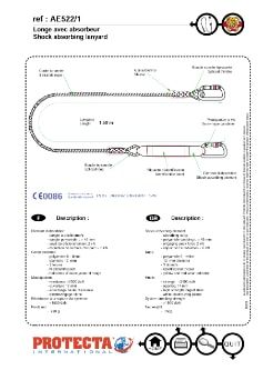 3M™ Protecta® Sanchoc™ Falldämpfendes 95.12, Gurtband, Einzelstrang, 2 m, AE5220WAA