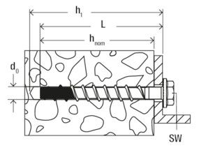 FISCHER Betonschraube, Sechskantkopf
