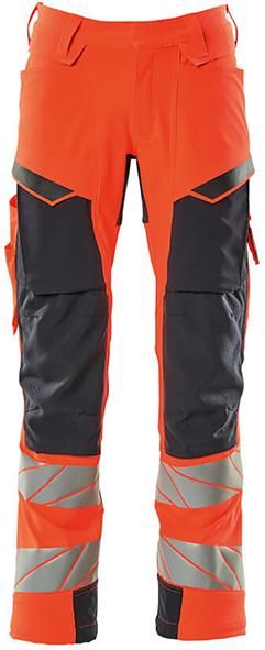 Hose mit Knietaschen, warnrot/schwarzblau, 82C62 Safe Accelerate