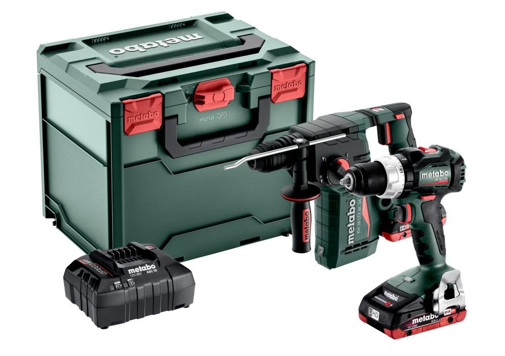 Akku Set LiHD BS18LT BL + KH18 LTX BL242x18,0 V 4,0 Ah LiHD Ladegerät ASC 55 metaBOX