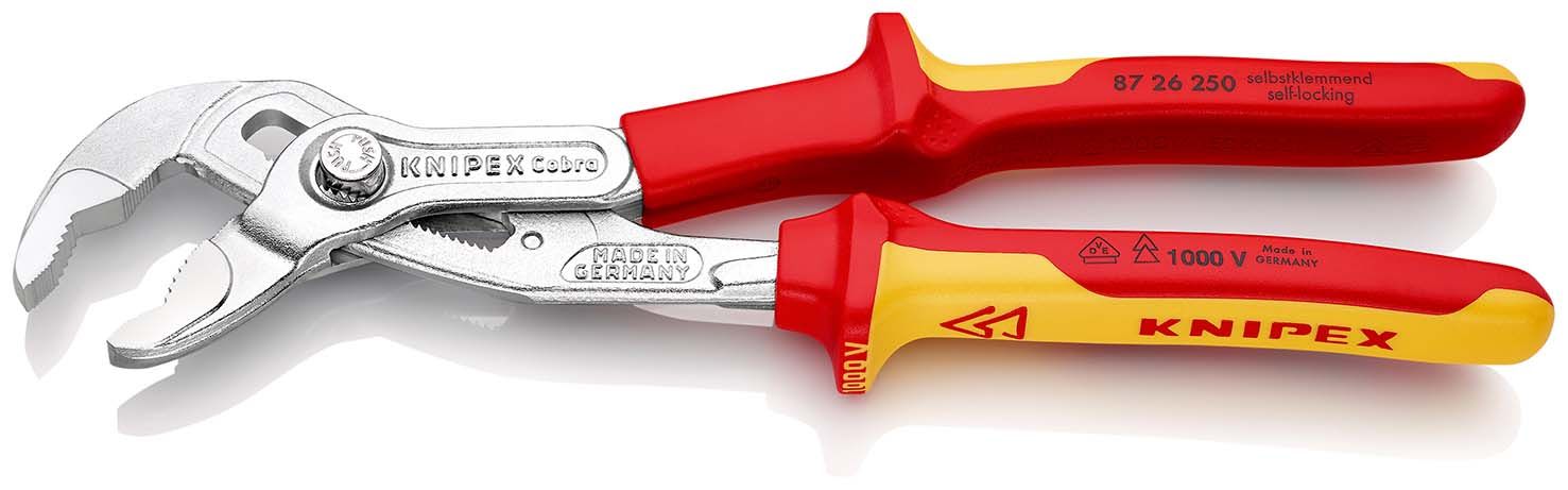 KNIPEX Cobra® VDE Hightech-Wasserpumpenzange, isoliert isoliert mit Mehrkomponenten-Hüllen,